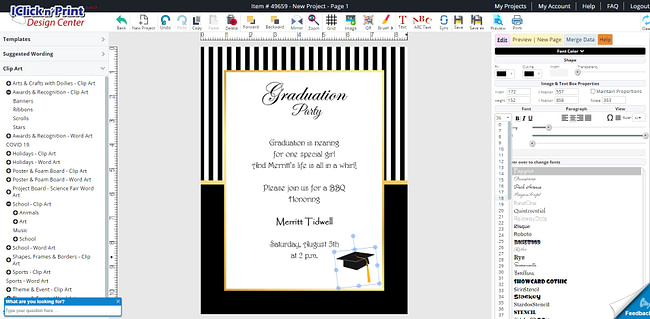 free graduation word template download