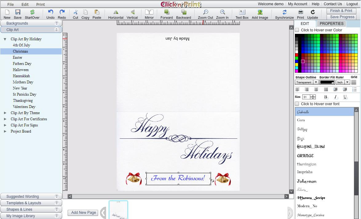 Make Christmas Cards with Click n' Print | Geographics Blog