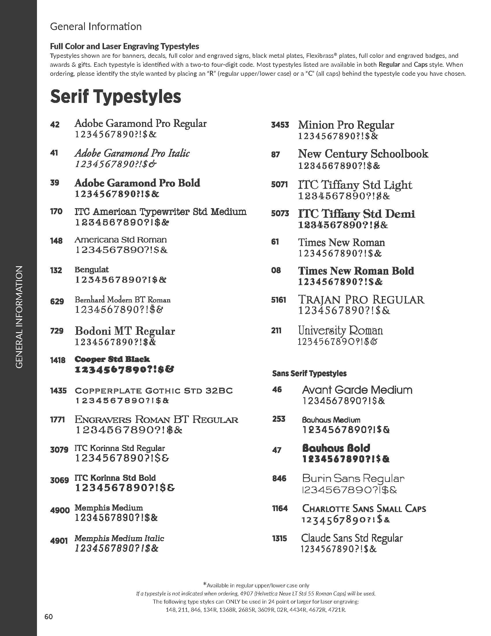 Serif Typestyles